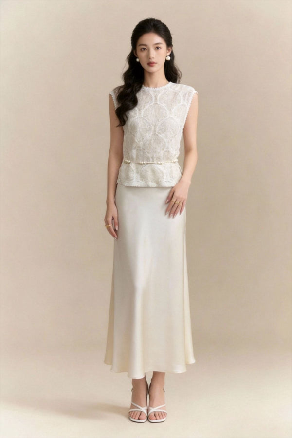 Maya Flowy Satin Skirt