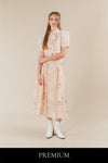 Menellia Butterfly Organza Chinese Style Cropped Blouse and Maxi Dress Set