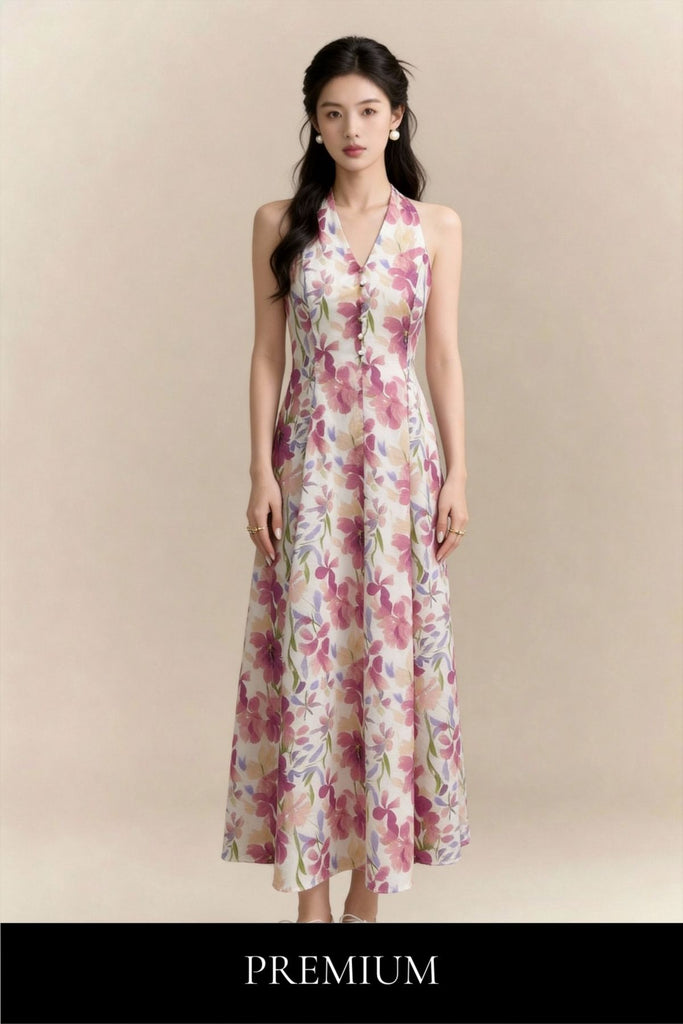 Mirella Halter Floral Maxi