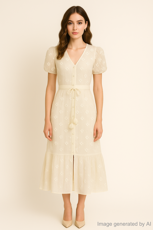 Nerilssa 3D Floral Sheer Organza Maxi Dress
