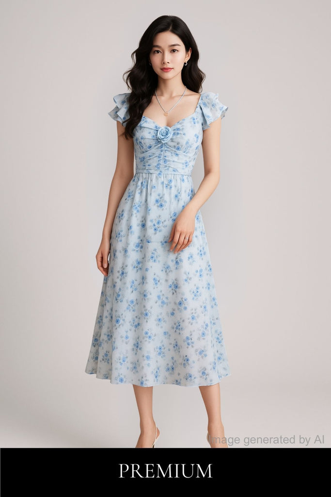 Nevillia Ruffled Floral Maxi Dress