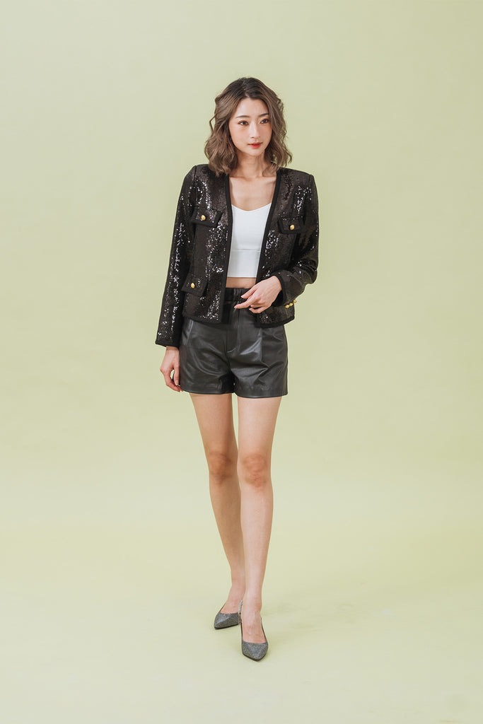 Ninetti Open Front Sequin Cardigan