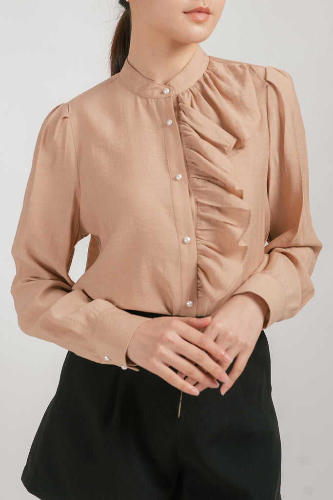 Noevenni Ruffled Long Sleeve Blouse