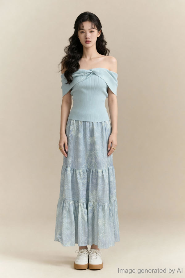 Nyelle Twist-Bardot Knit Top