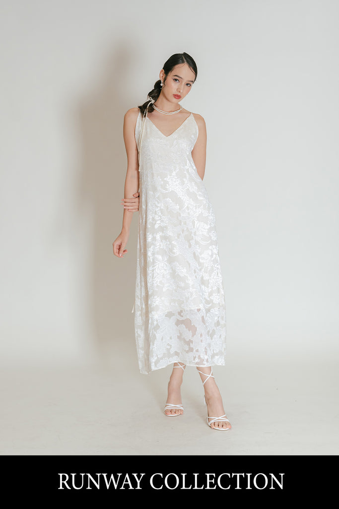 Oneallia Lace Floral Maxi Camisole Dress