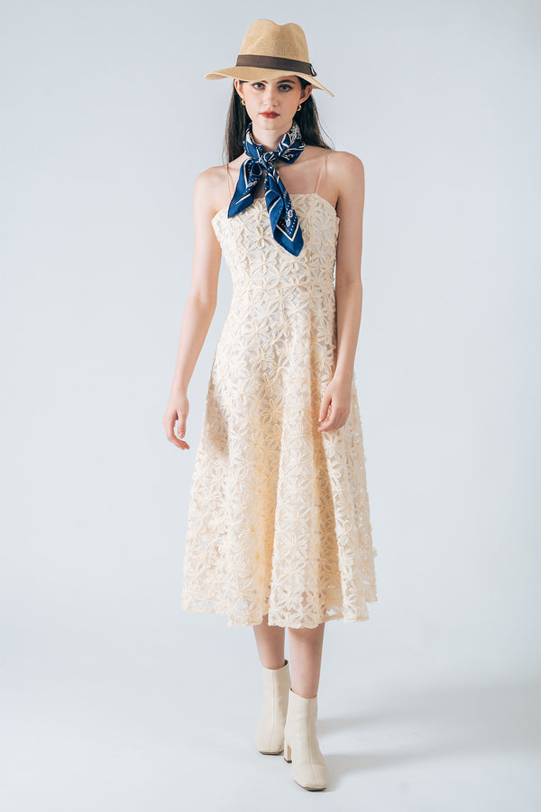 Peomille Lace Camisole Midi Dress