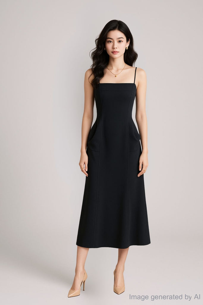 Raqualle Tailored  Spaghetti Strap Maxi Dress