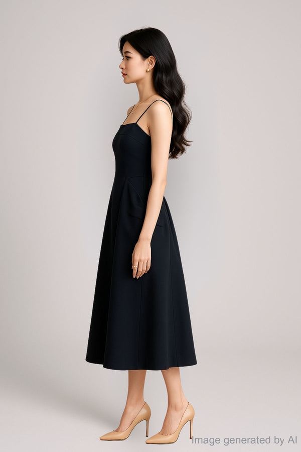 Raqualle Tailored  Spaghetti Strap Maxi Dress