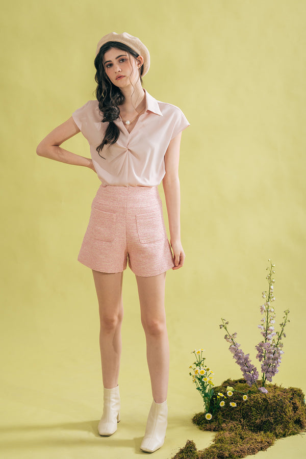 Reillvy Draped Short Sleeve Shirt