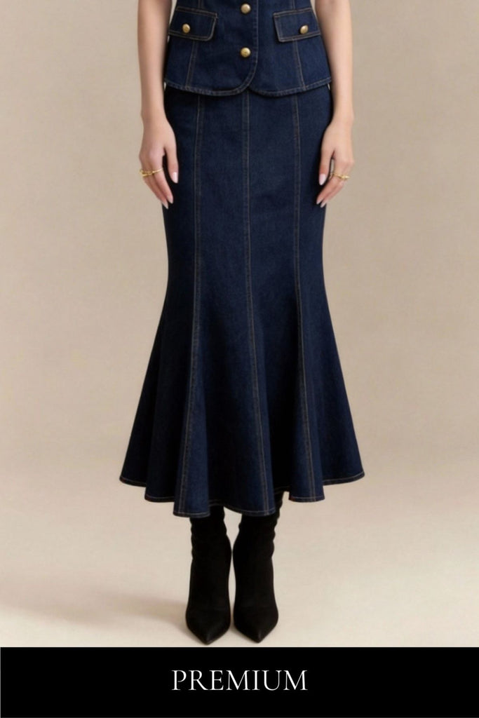 Rosalind Mermaid Denim Skirt