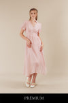 Roselline Glittered Rose Ribbon Cross Tie Maxi Dress