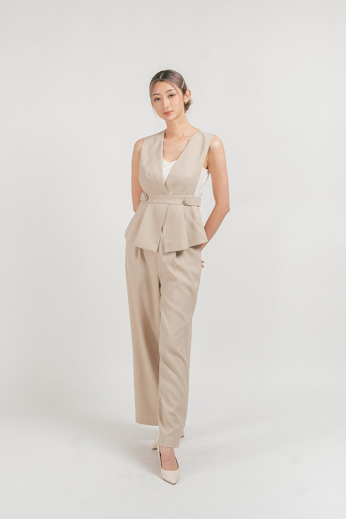 Ryalissa Belted Vest and Suit Pants Set