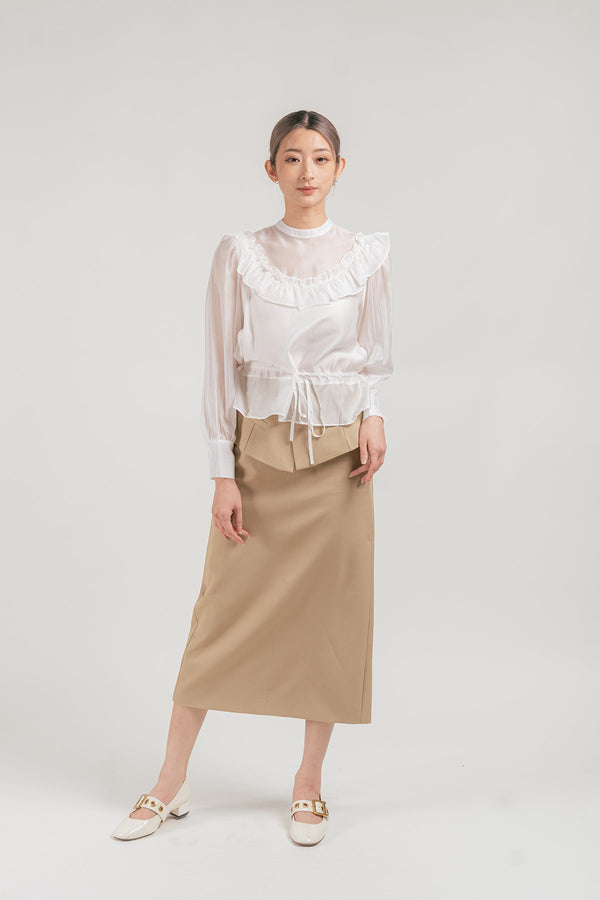 Sacolli Sheer Ruffled Chiffon Blouse