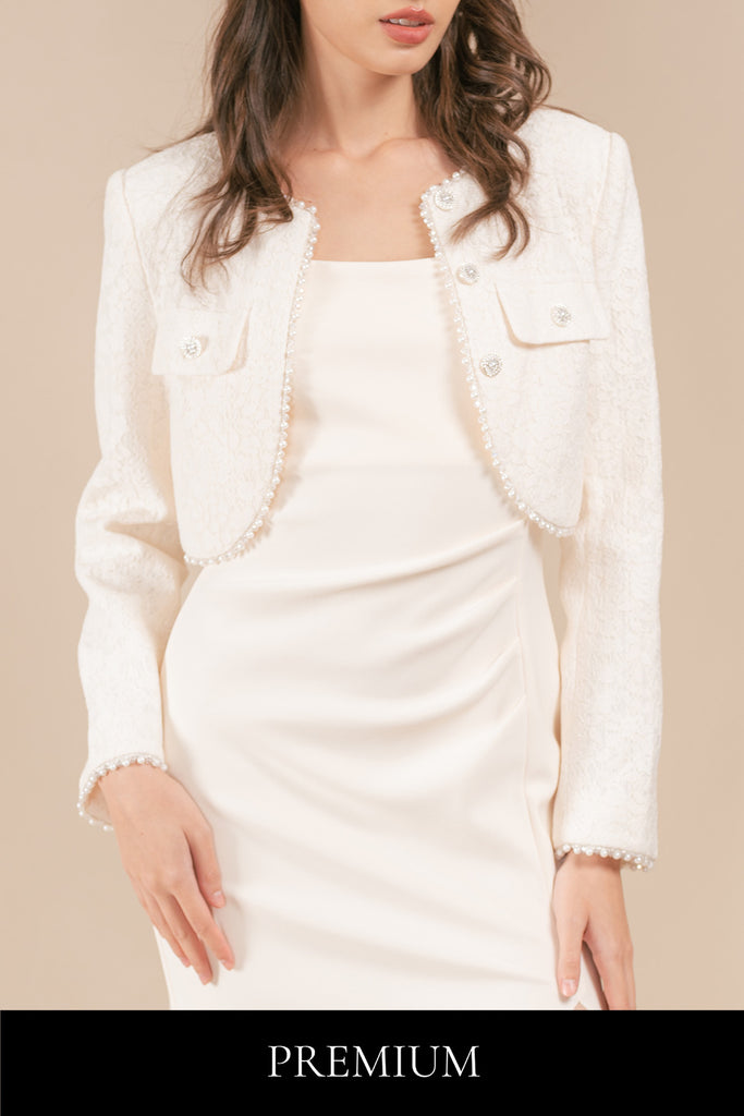 Serenine Floral Lace Cropped Cardigan