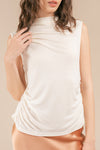 Sherissa Cowl Draped Knitted Sleeveless Top