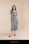 Tenollea Diamond Embellished Denim Maxi Skirt Dress