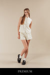 Tevissia Cheongsam Style Vest and Shorts Set