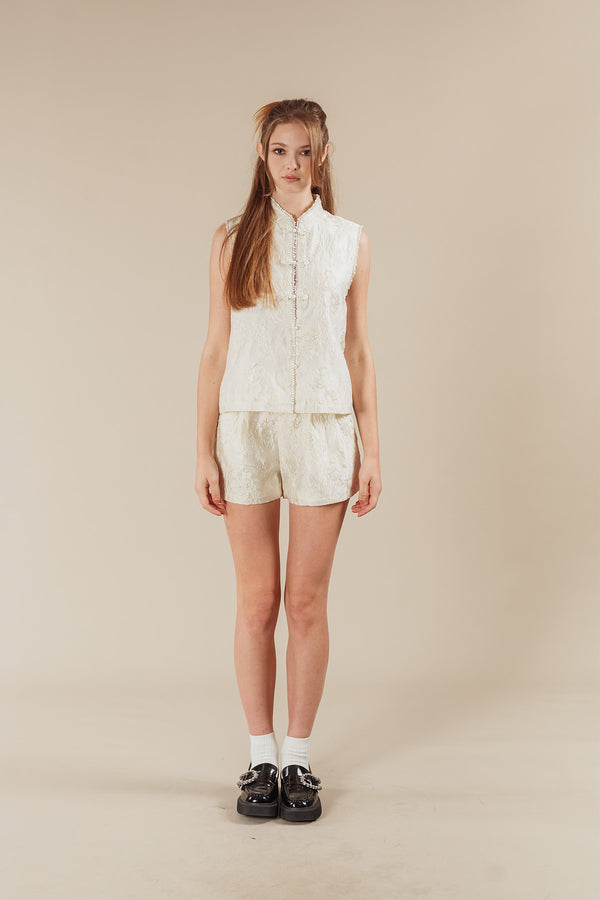 Tevissia Cheongsam Style Vest and Shorts Set
