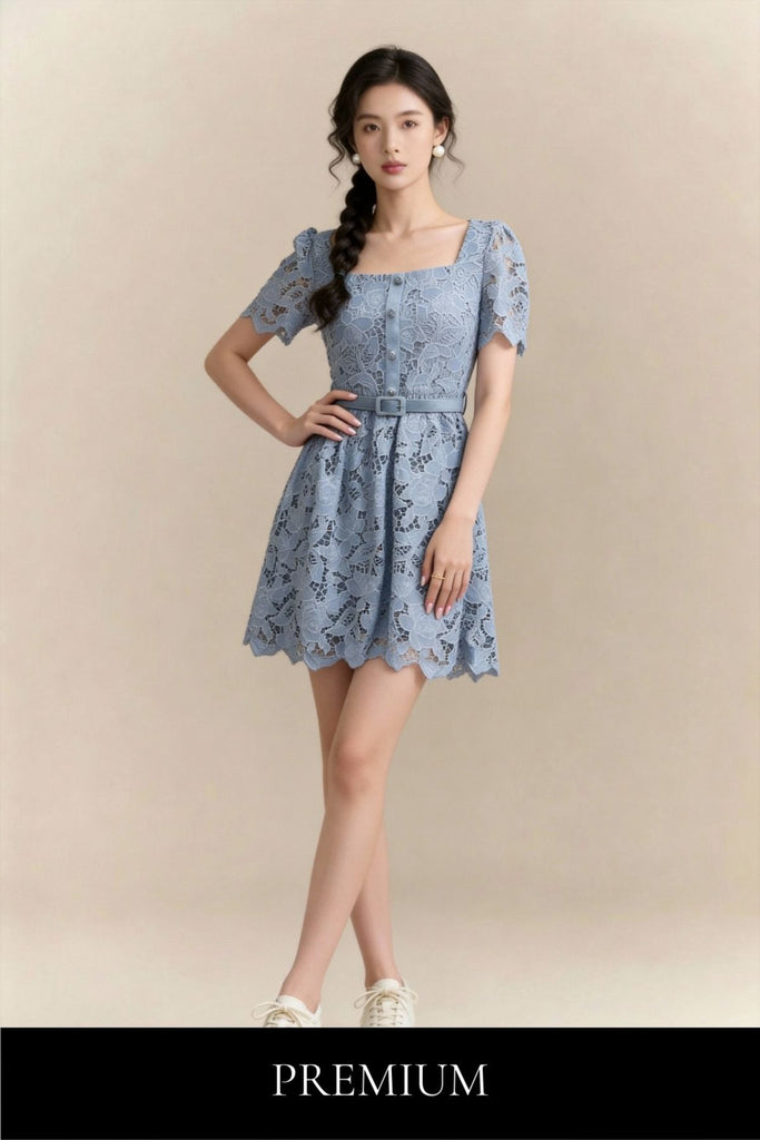 Thalassa Belted Lace Dress