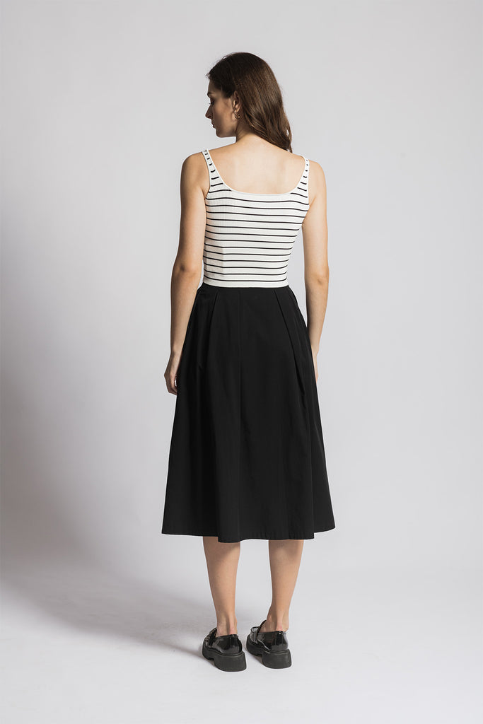 【INCHANT ME】[Setup Available] Suet Stripe Long Skirt MAGDA SKIRT - BLACK – Stylein