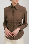 Viveonne Ruched Long Sleeve Shirt