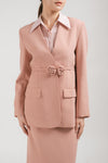 Wellita Rose Ribbon Tie Blazer