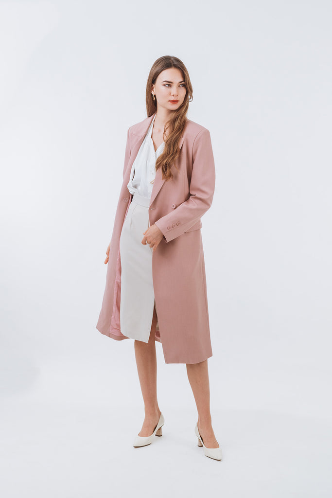 Yoenilleo Notched Lapel Self-Tie Coat