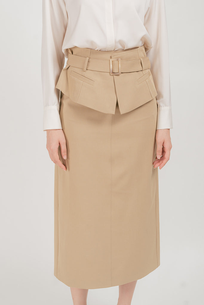 Yonitto Flap Belted Maxi Skirt