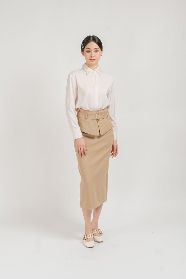 Yonitto Flap Belted Maxi Skirt