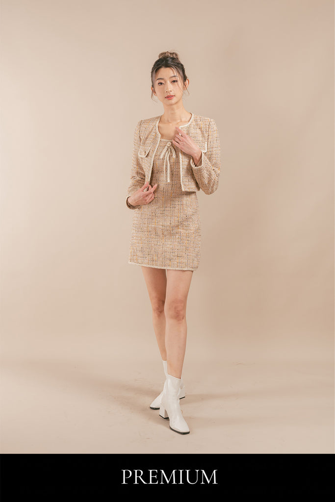 Yovicca Tweed Cardigan and Dress Set