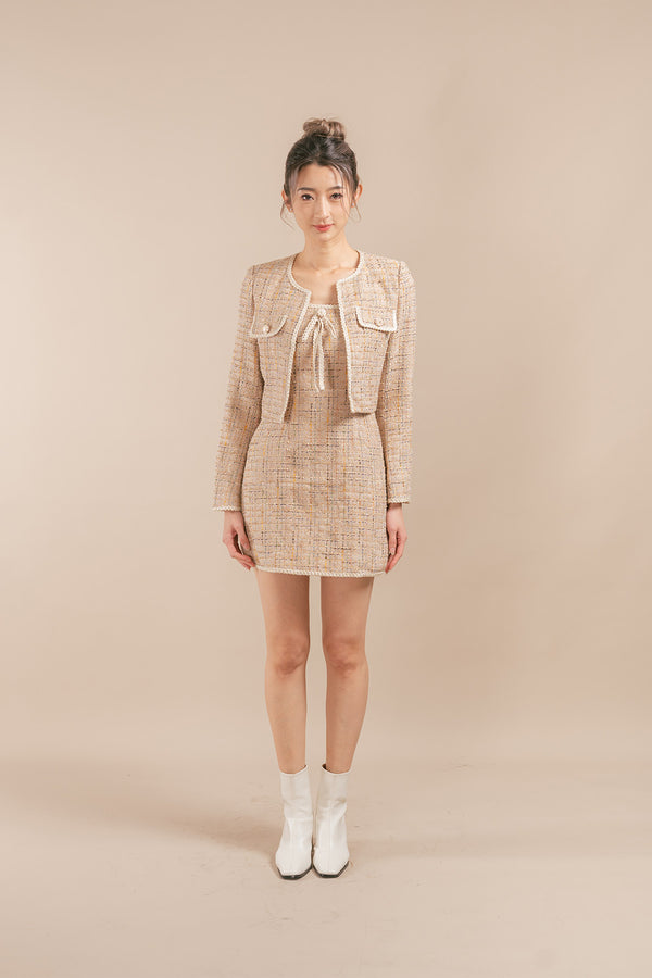 Yovicca Tweed Cardigan and Dress Set