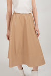 Yvenissa Leather Midi Skirt