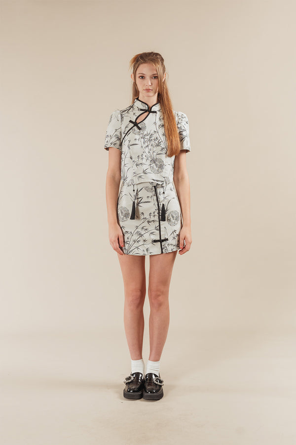 Zenlynn Bamboo Chinese Style Blouse and Skirt Set