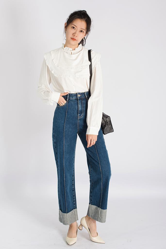 High Rise Wide Leg Denim Pant