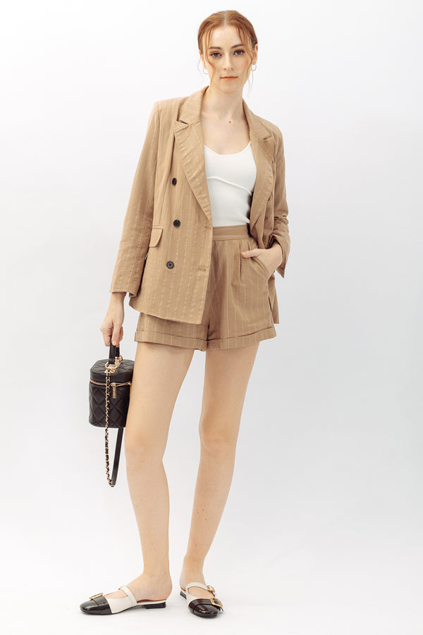 Betheny Pinstripe Blazer & Short Suit Set