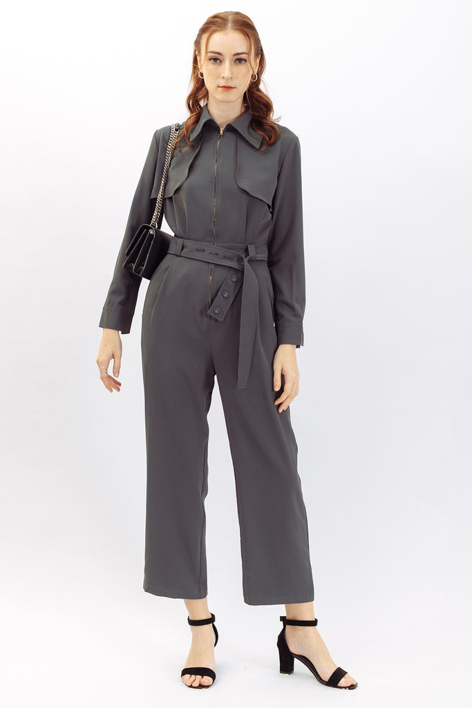 Blanche Front Flap Zipper Jumpsuit