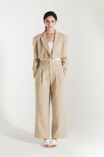 Carrolle Cropped Double Breasted Blazer with Suit Pants Set
