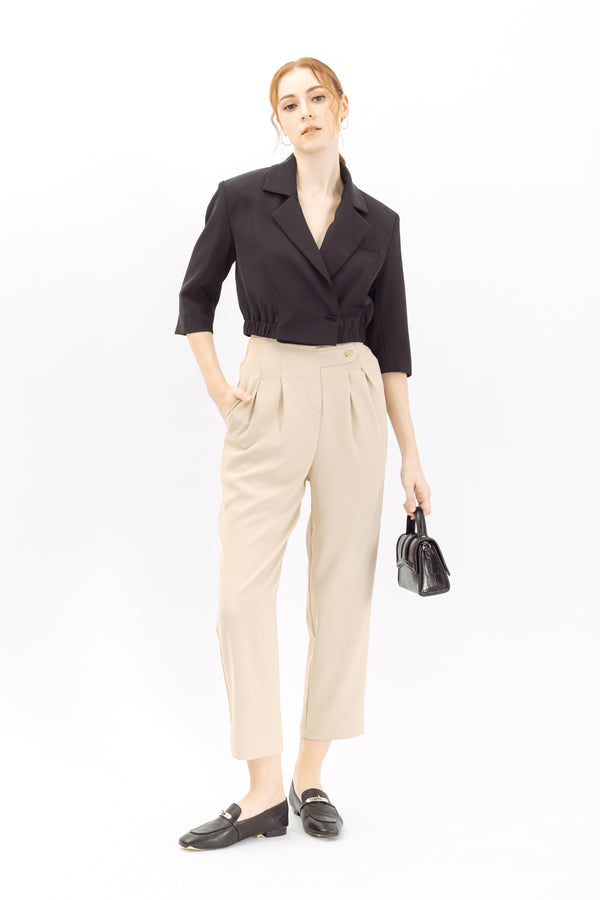 Dwyne Lapel Collar Cropped Blazer