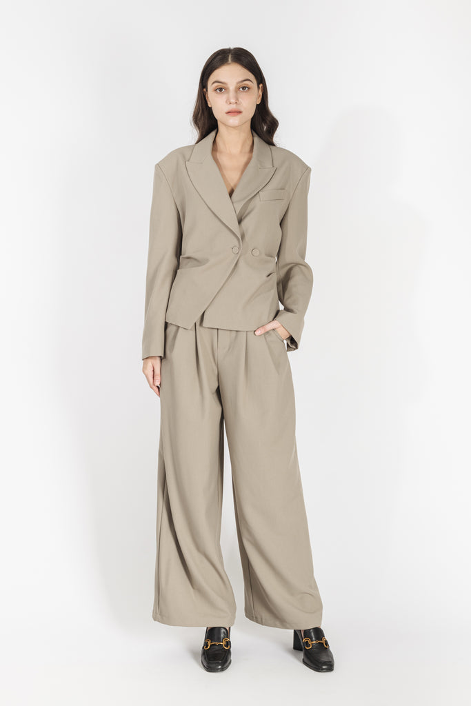 Eleanorr Single Button Pleated Blazer