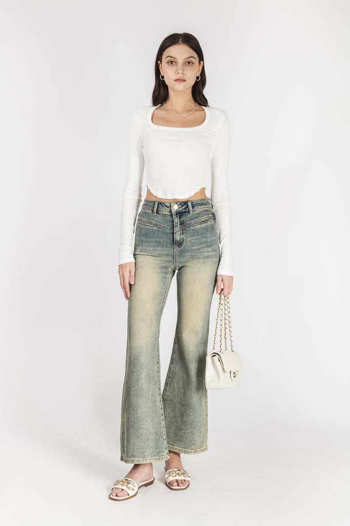 High waisted hotsell jeans flare leg