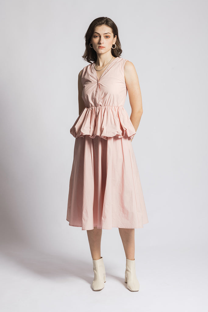 Feavette Sleeveless Peplum Maxi Dress