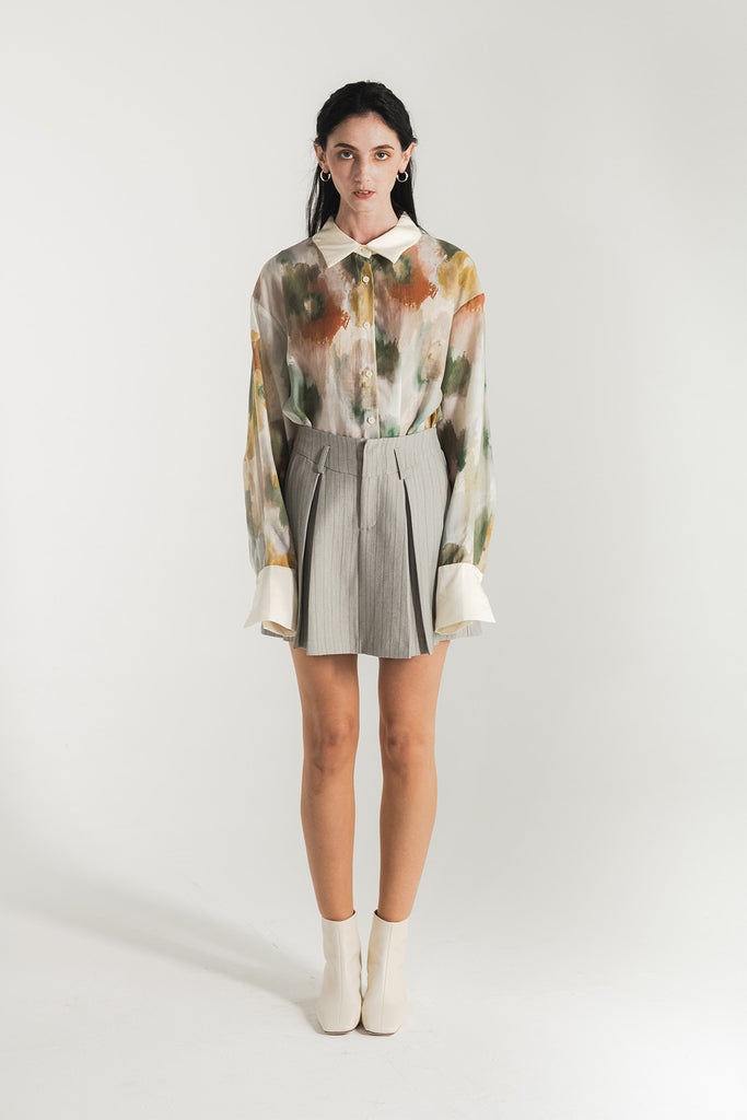 Gernelle Painted Flowery Long Sleeve Shirt