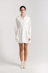 Glarette Flat Collar Self-Tie Short Dress