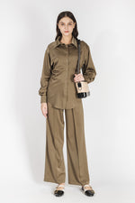 Hadleigh Silky Satin Puff Sleeve Shirt