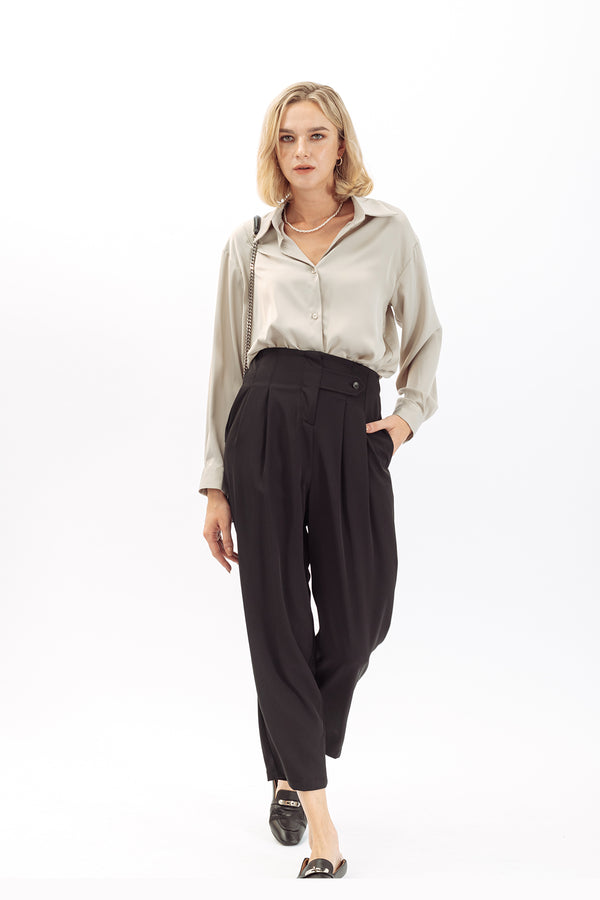 Hayly Elastic Waist High Rise Long Pant