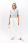 Lapel Collar Puff Sleeve Cropped Blazer
