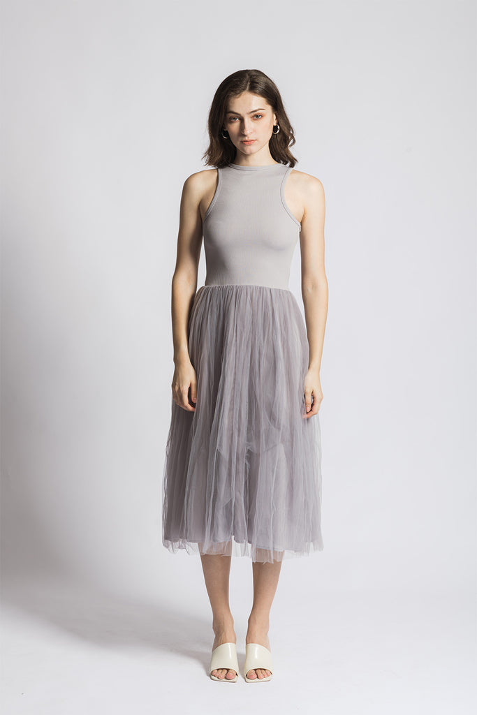 Marienne Frilly Pleated Sleeveless Maxi Dress