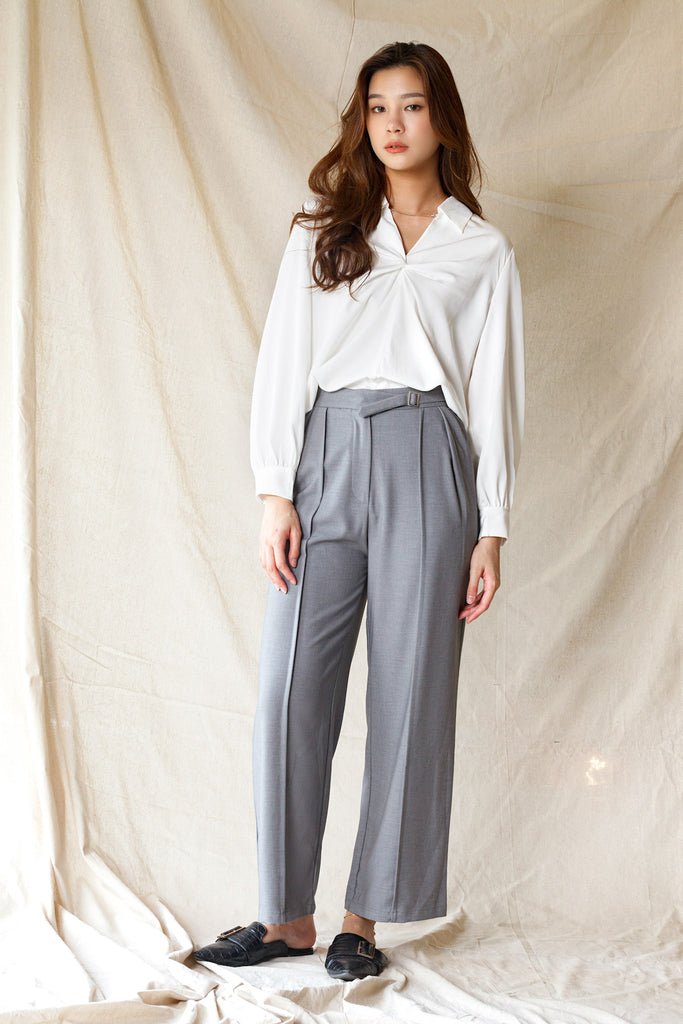 Buckled Design Wide Leg Trousers