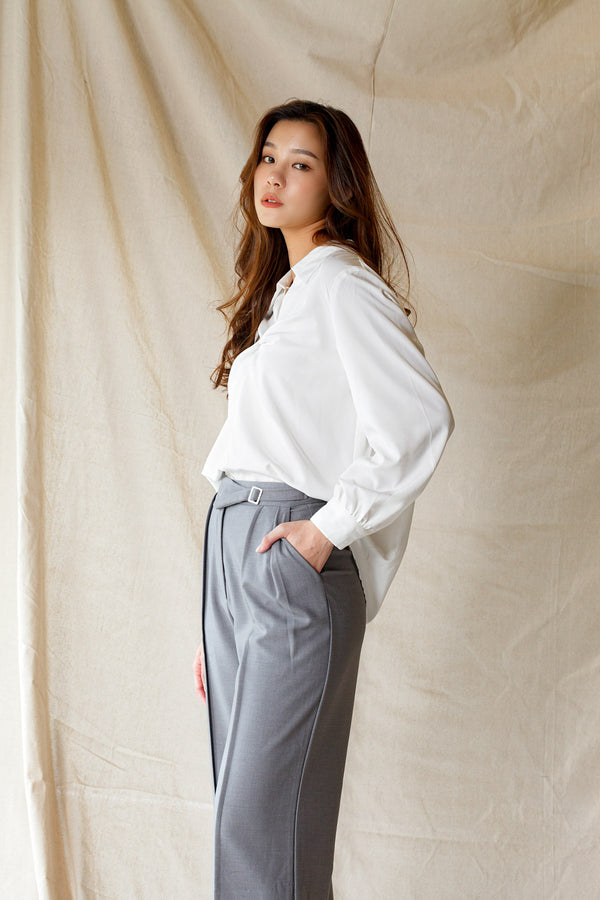 Buckled Design Wide Leg Trousers