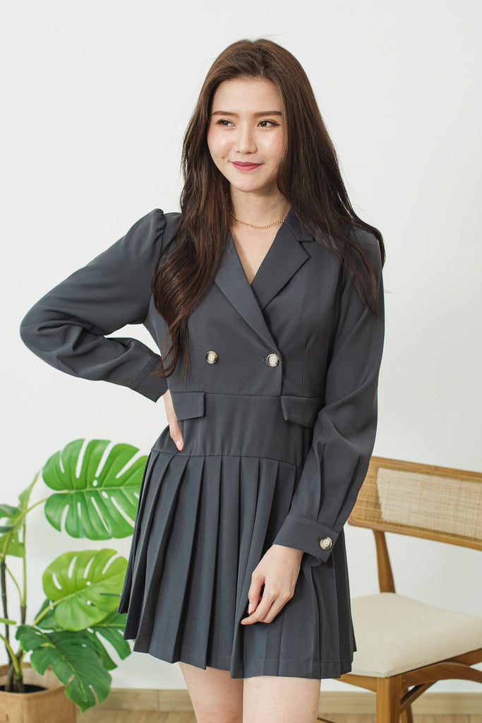 Pleated Suit Dress